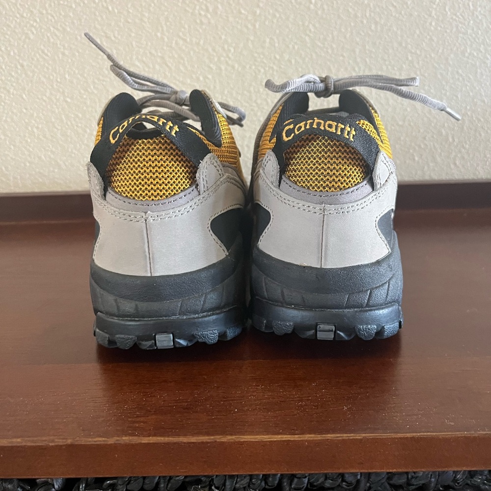 Carhartt Gray and Yellow Trail Boots with Reinforced Heel